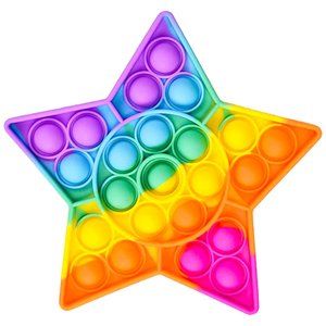 Pack Of 2 Rainbow Star Pop It Easter Fidget Toy